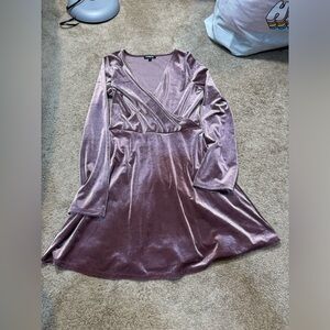 Pink velvet dress